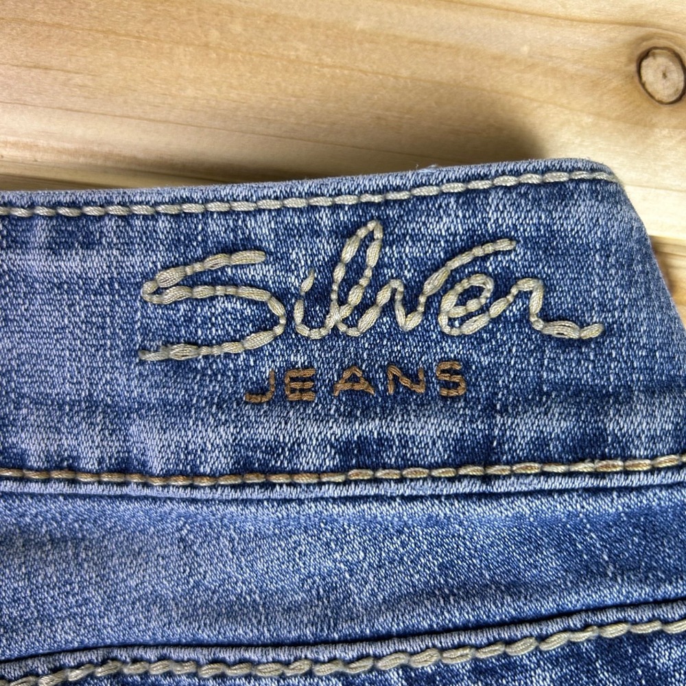 Silver Jeans Womens 28 Suki Capri Low Rise Cropped Denim Blue Jeans - Picture 10 of 13